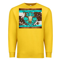 Lemon bull skull and turquoise cowhide tumbler Premium Sweatshirt - Artiststas