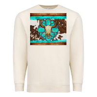Sandshell bull skull and turquoise cowhide tumbler Premium Sweatshirt - Artiststas