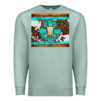 Seafoam bull skull and turquoise cowhide tumbler Premium Sweatshirt - Artiststas