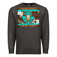Smoke bull skull and turquoise cowhide tumbler Premium Sweatshirt - Artiststas
