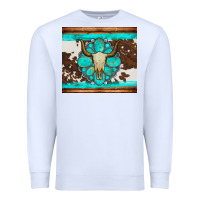 White bull skull and turquoise cowhide tumbler Premium Sweatshirt - Artiststas