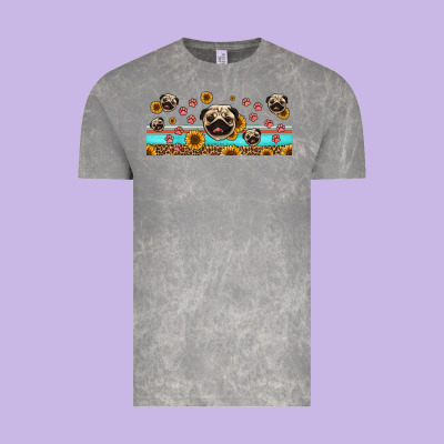 Western Pug Dogs Vintage Tee Designed By Jasminsmagicworld