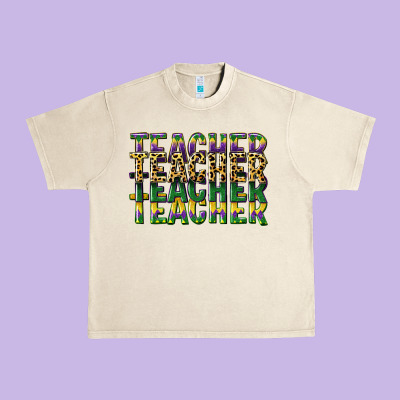 Teacher Mardi Gras Urban Heavy Tee Designed By Cowgirlartshop
