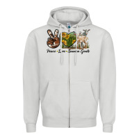 Peace Love Saanen Goats Zipper Hoodie | Teevron