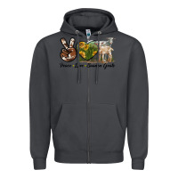 Smoke Peace Love Saanen Goats Zipper Hoodie - LillyAllenDesigns