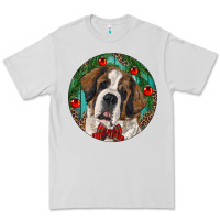Dove Grey Christmas St. Bernard Premium Tee - RanaPortraitStore