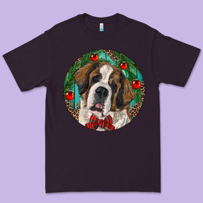 Christmas St. Bernard Premium Tee Designed By Ranaportraitstore