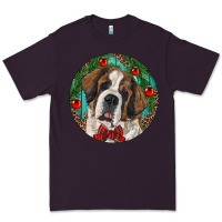 Plum Christmas St. Bernard Premium Tee - RanaPortraitStore