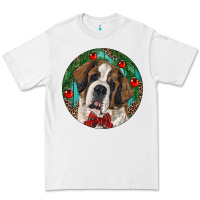 White Christmas St. Bernard Premium Tee - RanaPortraitStore