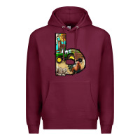 Burgundy farm life alphabet lowercase letters b Premium Hoodie - BundleAndBundleShop