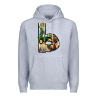 Heather Grey farm life alphabet lowercase letters b Premium Hoodie - BundleAndBundleShop