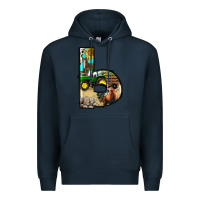 Navy farm life alphabet lowercase letters b Premium Hoodie - BundleAndBundleShop