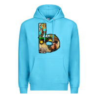 Ocean Blue farm life alphabet lowercase letters b Premium Hoodie - BundleAndBundleShop