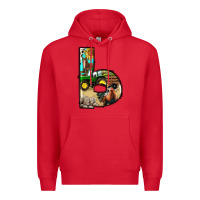 Red farm life alphabet lowercase letters b Premium Hoodie - BundleAndBundleShop