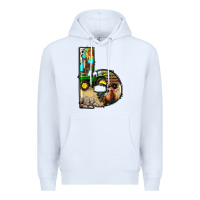 White farm life alphabet lowercase letters b Premium Hoodie - BundleAndBundleShop