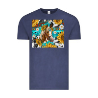 Vintage Denim cowhide aztec horse Vintage Tee - TumblerDesignByShophia