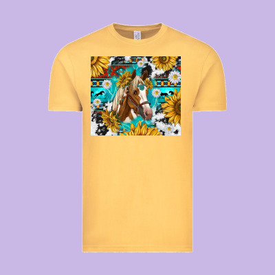 Cowhide Aztec Horse Vintage Tee Designed By Tumblerdesignbyshophia