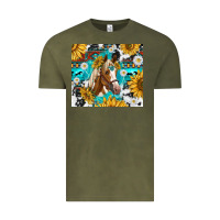 Vintage Olive cowhide aztec horse Vintage Tee - TumblerDesignByShophia