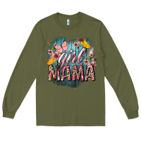 Army Green Girl mama butterfly mother's day Long Sleeve Tee - HowdyJamesFarm
