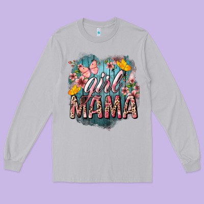 Girl Mama Butterfly Mother's Day Long Sleeve Tee Designed By Howdyjamesfarm