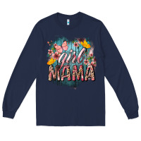 Navy Girl mama butterfly mother's day Long Sleeve Tee - HowdyJamesFarm