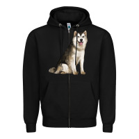 Black Alaskan Malamute Dog Zipper Hoodie - LillyAllenDesigns