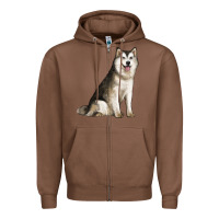 Chestnut Alaskan Malamute Dog Zipper Hoodie - LillyAllenDesigns