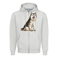 Dove Grey Alaskan Malamute Dog Zipper Hoodie - LillyAllenDesigns
