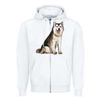White Alaskan Malamute Dog Zipper Hoodie - LillyAllenDesigns