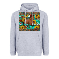 Heather Grey western horse sunflowers Heavyweight Hoodie - Artiststas