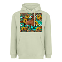 Matcha western horse sunflowers Heavyweight Hoodie - Artiststas