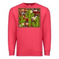 Cardinal aztec cowhide cactus background Premium Sweatshirt - Artiststas