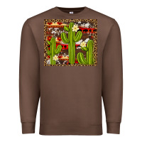 Chestnut aztec cowhide cactus background Premium Sweatshirt - Artiststas