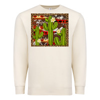 Sandshell aztec cowhide cactus background Premium Sweatshirt - Artiststas