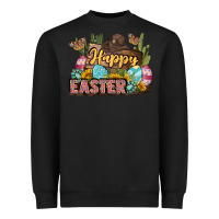 Black Happy Easter Heavyweight Sweatshirt - LillyAllenDesigns