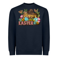 Navy Happy Easter Heavyweight Sweatshirt - LillyAllenDesigns