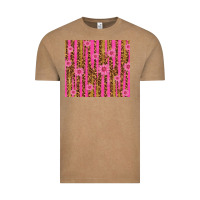 Vintage Coffee glitter pink stripe leopard pattern with flowers Vintage Tee - TumblerDesignByShophia