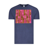 Vintage Denim glitter pink stripe leopard pattern with flowers Vintage Tee - TumblerDesignByShophia
