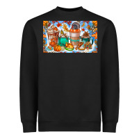 Black Thanksgiving Coffee Drink Kids Cup Heavyweight Sweatshirt - CowhideDigitalArt