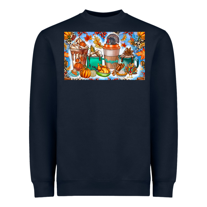 Thanksgiving Coffee Drink Kids Cup Heavyweight Sweatshirt by CowhideDigitalArt | Teevron