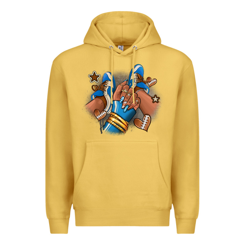 Football Afro Girl Sneakers Premium Hoodie by RanaPortraitStore | Teevron