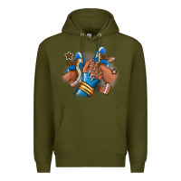 Army Green Football afro girl sneakers Premium Hoodie - RanaPortraitStore