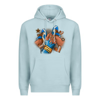 Blue Mist Football afro girl sneakers Premium Hoodie - RanaPortraitStore