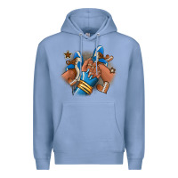 Colony Blue Football afro girl sneakers Premium Hoodie - RanaPortraitStore