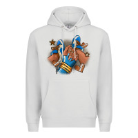 Dove Grey Football afro girl sneakers Premium Hoodie - RanaPortraitStore
