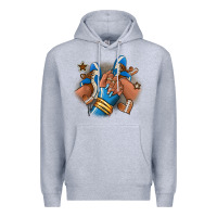 Heather Grey Football afro girl sneakers Premium Hoodie - RanaPortraitStore