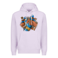 Lilac Football afro girl sneakers Premium Hoodie - RanaPortraitStore