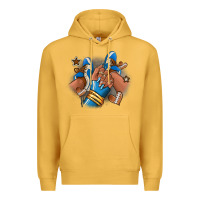 Mustard Football afro girl sneakers Premium Hoodie - RanaPortraitStore