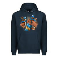 Navy Football afro girl sneakers Premium Hoodie - RanaPortraitStore
