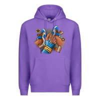 Purple Football afro girl sneakers Premium Hoodie - RanaPortraitStore